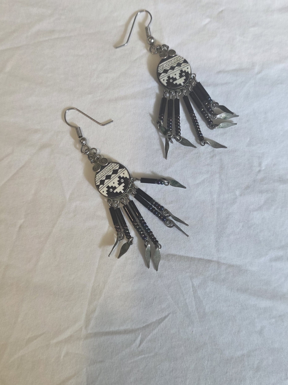 Black Tribal Drop Dangle Earrings - Women Jewelry